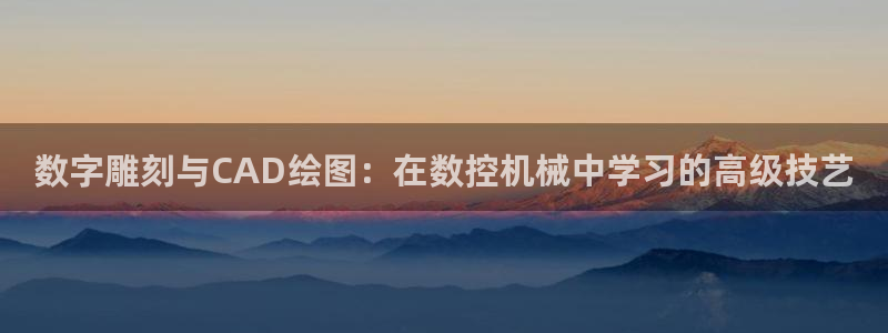 天辰天富娱乐登录:数字雕刻与CAD绘图:在数控机械中学习的高级技艺