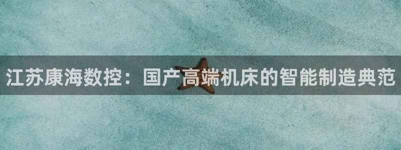 天辰国际娱乐:江苏康海数控:国产高端机床的智能制造典范